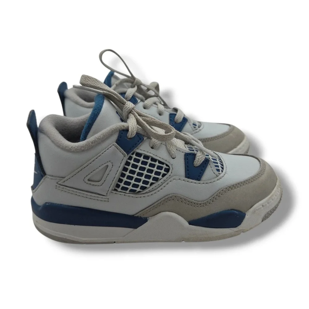 Nike Jordan‎ 4 Retro Sneakers TD Child 10 Military Blue BQ7670-141